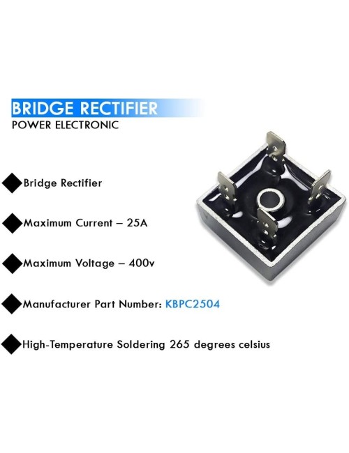 400V 25A AC to DC Bridge Rectifier (KBPC2504) Boxiti