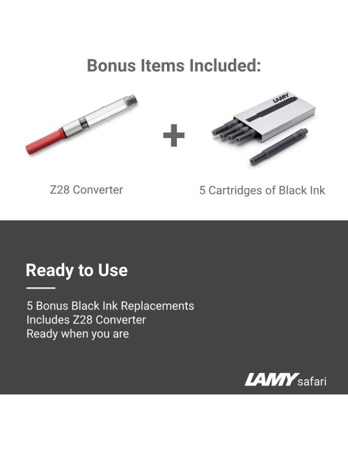 Boxiti Set - Lamy AL-Star | Ocean Blue | Medium Nib | 5 Black Ink Cartridges, Z28 Converter and Wipe