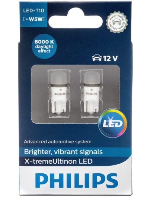Pack of 2 Xtreme Vision 360 X treme Ultinon W5W T10 194 168 LED Bulbs (6000K) more light than conventional Interior Lighting,