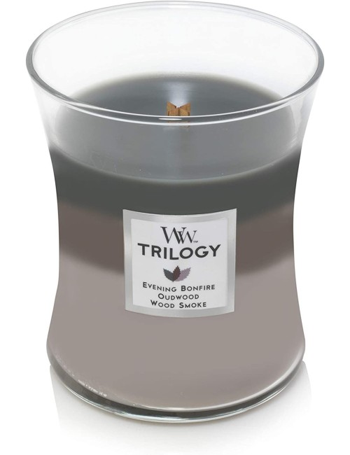 WoodWick | Hourglass Scented Trilogy Candle with Pluswick Innovation | Cozy Cabin  - 2