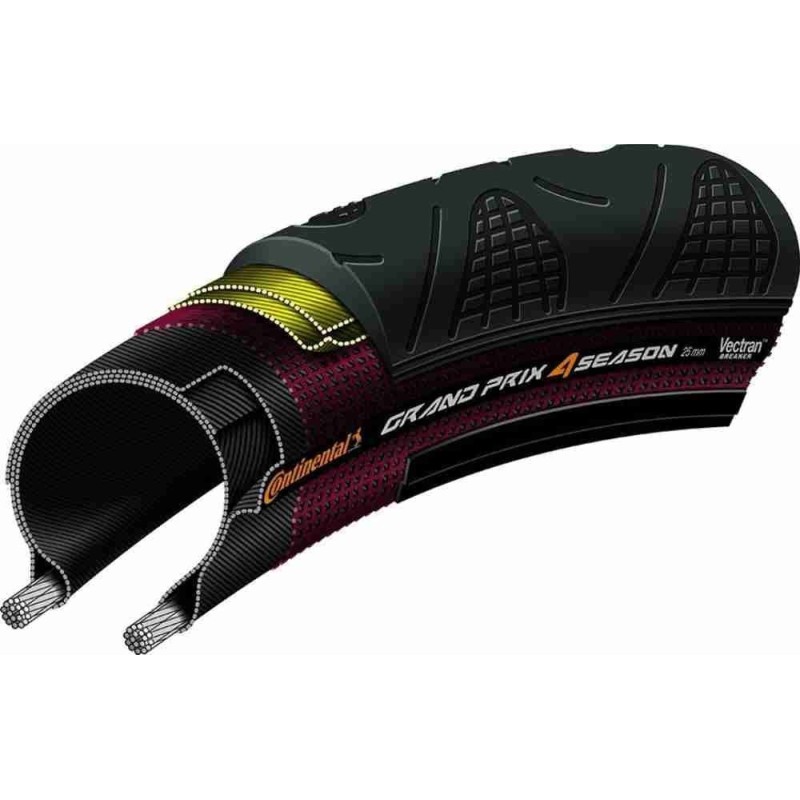 Continental | Grand Prix 4 Season Road Bike Tire - Vectran Puncture Protection | Clincher Tire Continental - 1