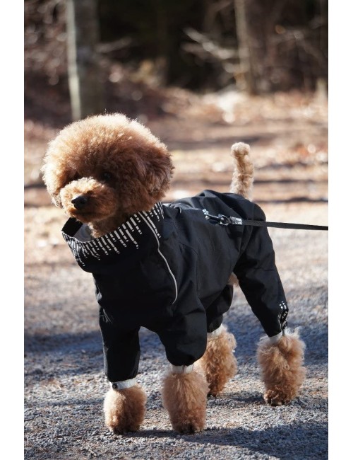 Hurtta Downpour Suit, Weatherproof Dog Rain/Snow Coat, Raven, 20M