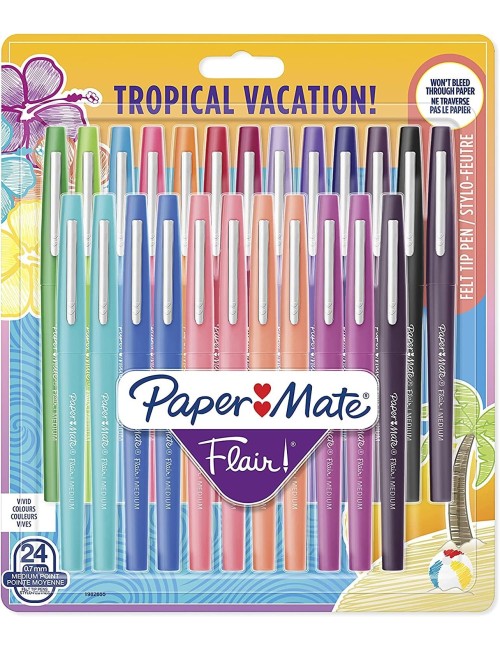 Paper Mate Flair Felt Tip Pens, Medium Point (0.7mm), Candy POP & Assorted Colours, 16 Count
