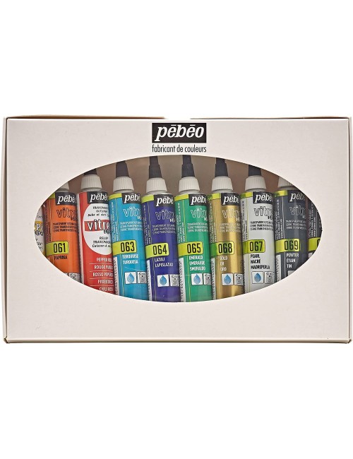 Pebeo Vitrea 160 Glass Paint Outliner, 0.67 Fl Oz (Pack of 1), Ink Black, 6