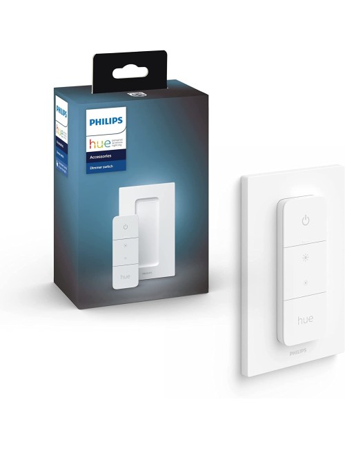 Philips Hue Smart Wireless Dimmer Switch V2 (Installation-Free, Exclusive for Philips Hue Lights) For Indoor Home Lighting,
