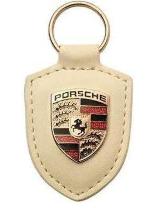 GENUINE Porsche Crest Keyring White