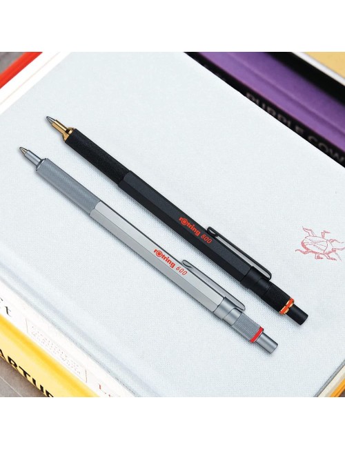 rOtring 800 Retractable Ballpoint Pen, Medium Point, Silver