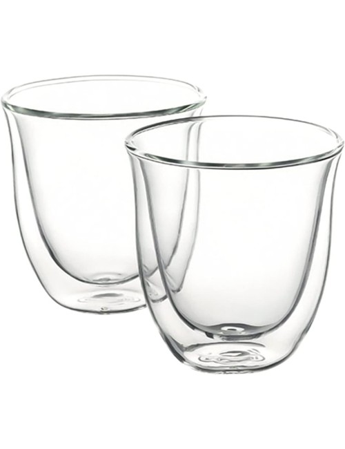 De'Longhi DeLonghi Double Walled Thermo Espresso Glasses, Set of 2, Regular, Clear
