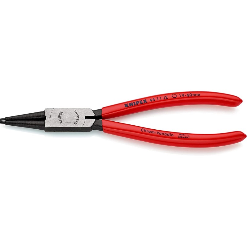 KNIPEX Tools - Circlip Pliers, Internal, Straight, 3/4"-2 23/64" Bore Dia. (4411J2), 7.25