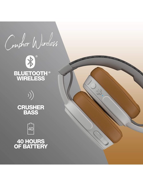 Skullcandy Crusher Wireless Over-Ear Headphones - Grey/Tan