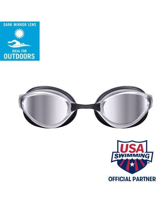 arena Python Racing Swim Goggles for Men and Women, UV Protection, Anti-Fog, Dual Strap, Mirror/Non-Mirror Lens