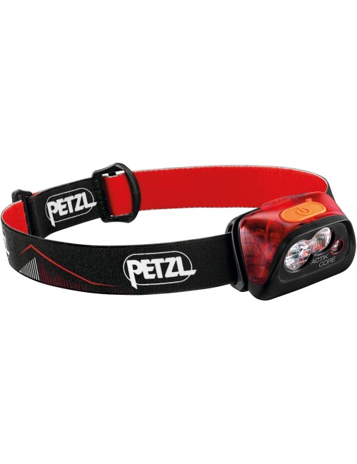 PETZL, ACTIK CORE Rechargeable Headlamp with 450 Lumens for Running and Hiking, Red