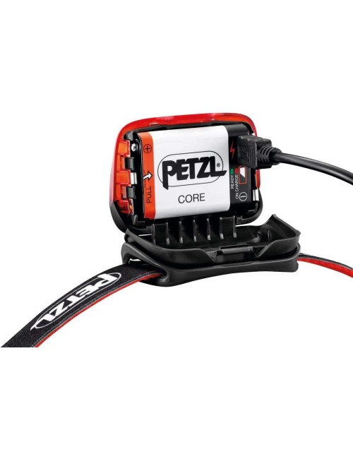 PETZL, ACTIK CORE Rechargeable Headlamp with 450 Lumens for Running and Hiking, Red