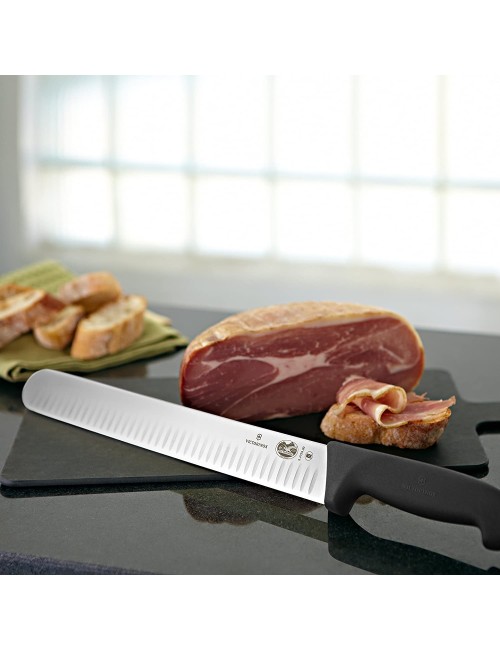 Victorinox Swiss Army Cutlery Fibrox Pro Slicing Knife, Granton Blade, 12-Inch