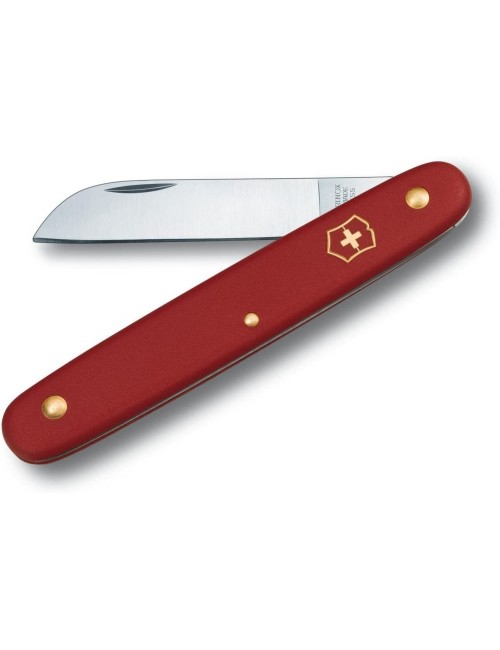 Victorinox Floral Knife, straight 4" blade, red handle 3.9050
