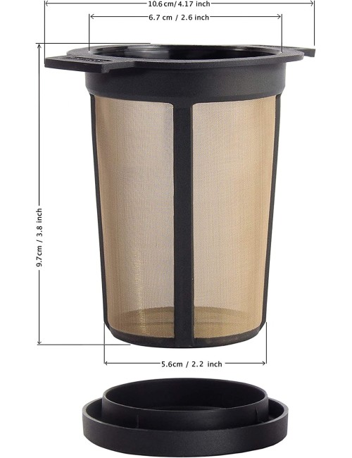 Finum Reusable Stainless Steel Coffee and Tea Infusing Mesh Brewing Basket, Medium, Black