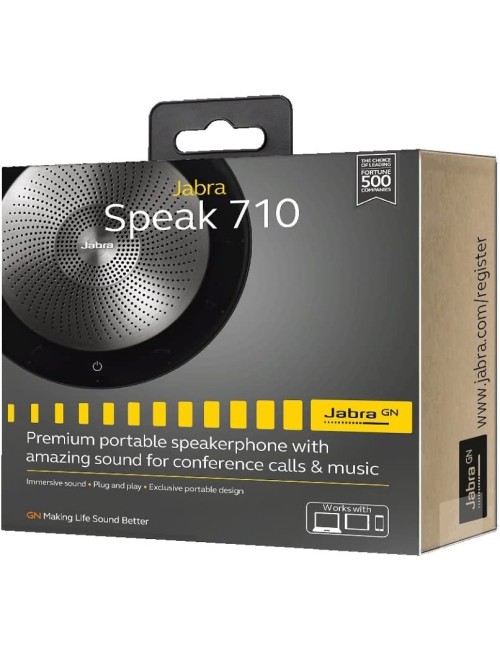 Jabra Speak 410 Corded Speakerphone for Softphones, MS-Optimized – Easy Setup, Portable USB Speaker for Holding Meetings