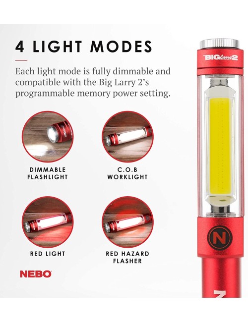 NEBO 500 Lumen Work Light: 200 Lumen Top Positioned Flashlight, Anodized Aircraft-Grade Aluminum Body Steel Clip and Magnetic