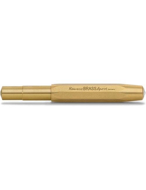 Kaweco Brass Sport Gel/Ballpoint Pen Including 0.7 mm Rollerball Pen Refill for Left Handed and Right-Handed in Classic Design