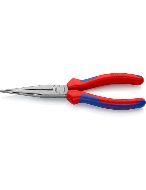 KNIPEX Tools - Long Nose Pliers With Cutter, Multi-Component (2612200), Multi-Colour, 8 inches