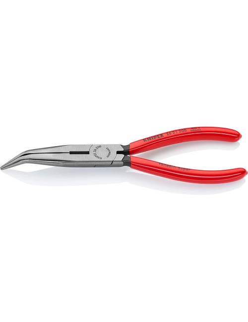 KNIPEX Tools - Long Nose Pliers With Cutter, 40 Degree Angled (2621200), 8 inches