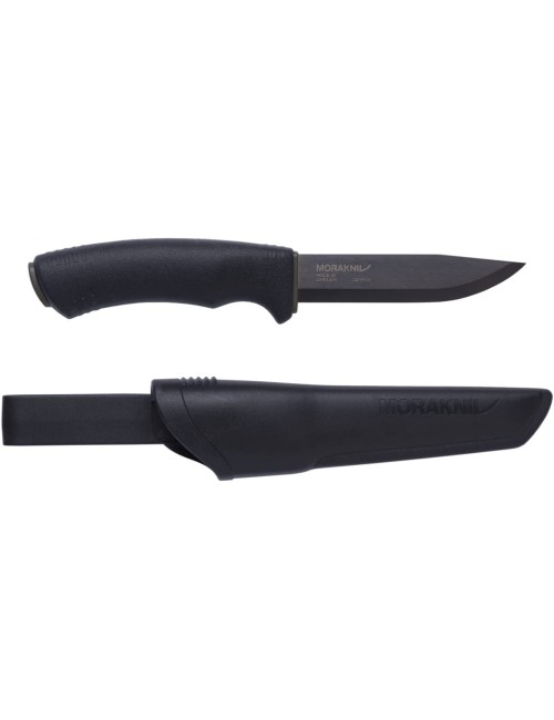 Morakniv Carbon Steel Fixed-Blade Bushcraft Knife With Sheath, Black, 4.3 Inch