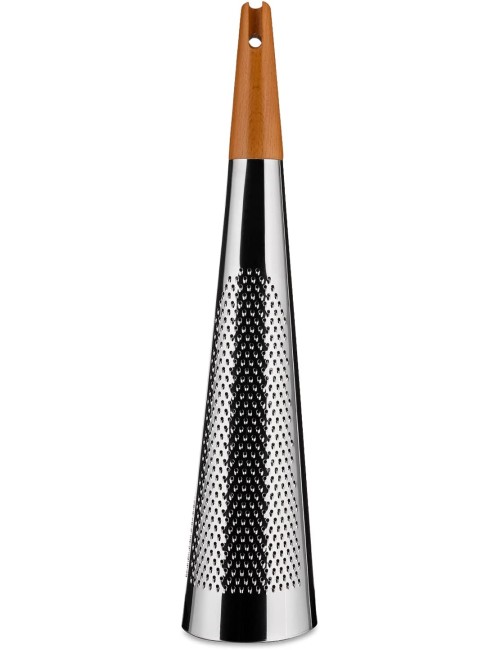Alessi "Todo" Giant Cheese And Nutmeg Grater in Steel And Wood, Silver
