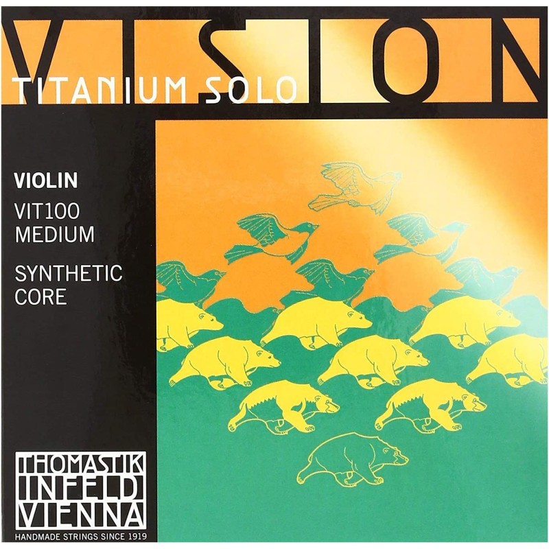 Thomastik Vision Titanium Solo Violin Strings Set, Titanium 4/4 Size
