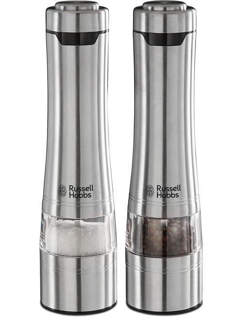 Russell Hobbs Battery Powered Salt and Pepper Grinders 23460-56 - Stainless Steel and Silver