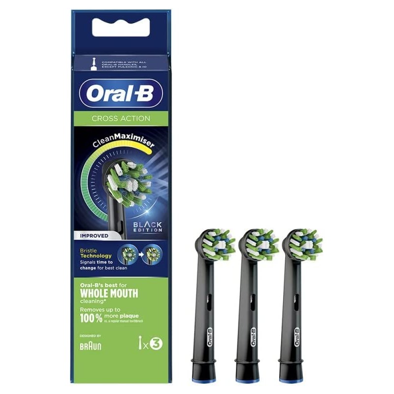 Oral-B Cross Action Replacement Heads for Electric Toothbrush, Pack of 5 Replacement Heads, CleanMaximiser Technology Removes up