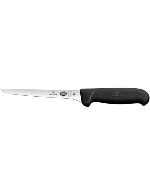 Victorinox 5" Boning Knife, Curved Blade, Flexible, Black Fibrox Handle 5.6613.12