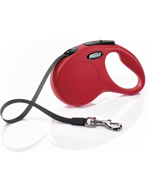 FLEXI New Classic Retractable Dog Leash (Tape), 16 ft, Small, Red
