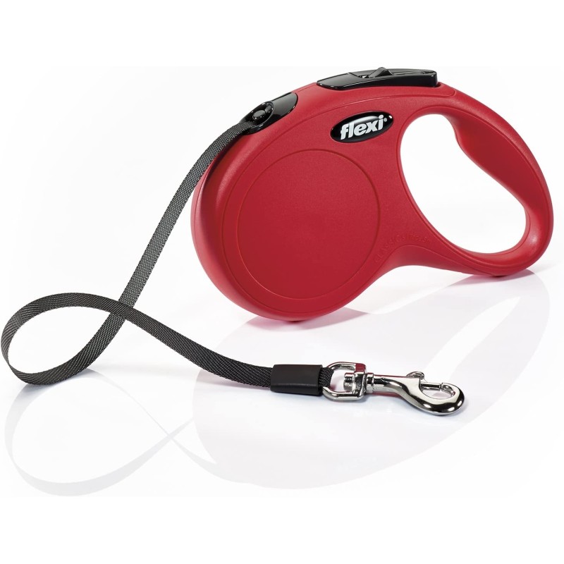FLEXI New Classic Retractable Dog Leash (Tape), 16 ft, Small, Red