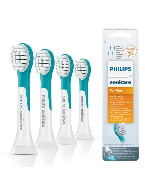 Philips Sonicare Original Brush for Kids HX6034 / 33, Gentle Cleaning of Children's Teeth, from 3 Years, 4 Pieces