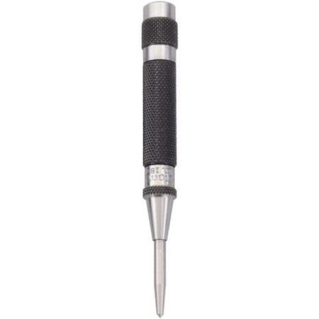 Starrett Automatic Center Punch with Hardened Steel Metal - 100mm Length, 11mm Punch Diameter Tapered Point - 18AA