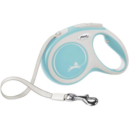 FLEXI New Comfort Retractable Dog Leash (Tape), for Dogs Up to 132lbs, 26 ft, Large, Blue/Pastel