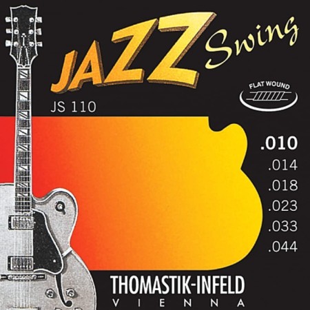 Thomastik-Infeld Jazz Guitar Swing Series 6 String Pure Nickel Flat Wounds E, B, G, D, A, E Set (JS110)
