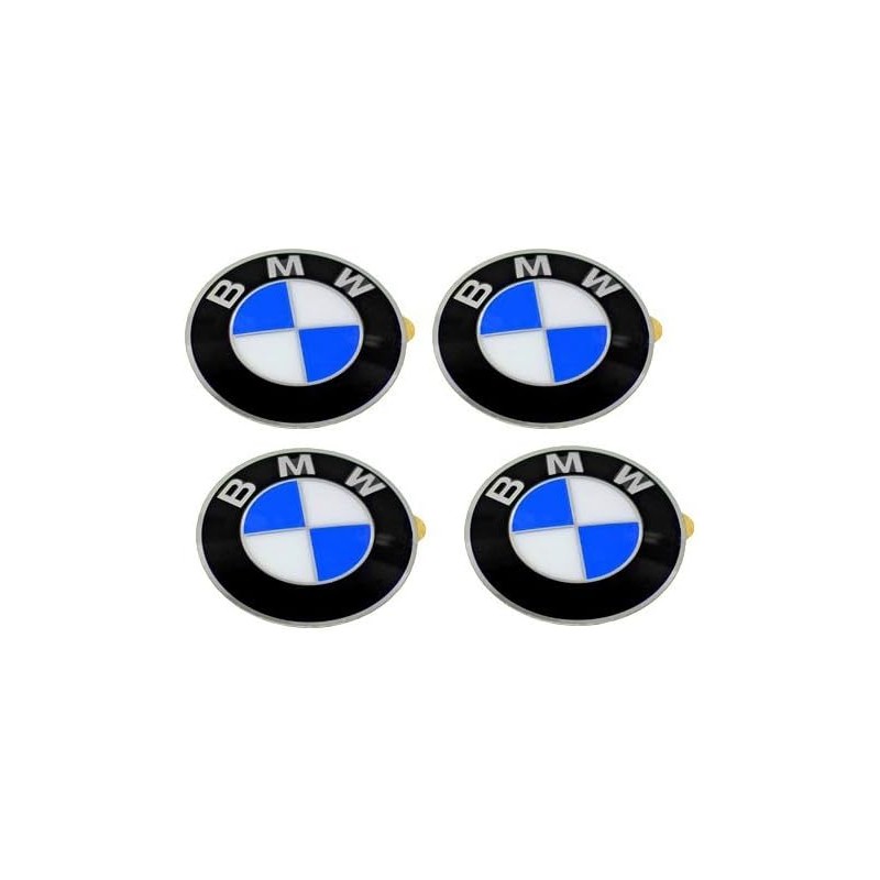 BMW Wheel Center Cap Emblems (4) OEM 64.5mm E46 E60 E90 E92 36136767550