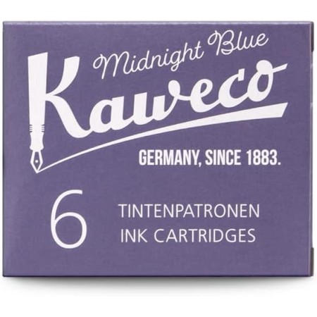 Kaweco Fountain Pen Ink Cartridges for Cartridge Fountain Pens with Short Standard Cartridges in Midnight Blue | Set of 6