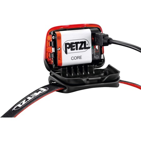 Petzl ACTIK CORE Headlamp - Powerful, Rechargeable 600 Lumen Light with Red Lighting for Hiking, Climbing, and Camping - Red