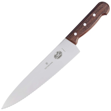 Victorinox Wood Chef's 10" Blade Sandwich Serrated/Straight 2¼" Width at Handle, 10 inch, Multicolor