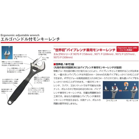 Bahco 9031T 9031T Slim Jaw Adjustable Wrench 8-inch