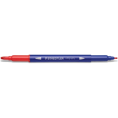 STAEDTLER Double-Ended Calligraphy Pen Pack of 12 Assorted Colours, Model: 3005 TB12 ST