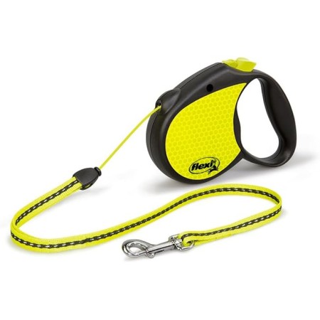 Flexi Neon Retractable Dog Leash (Cord), 16 ft, Small, Black/Yellow