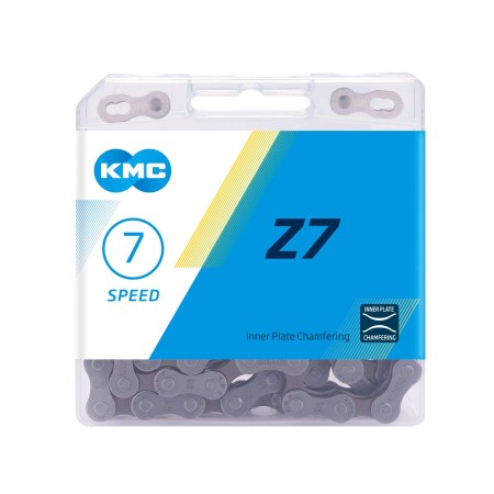 KMC Bike Chain Z7, High Performance Bicycle Chain, Quality & Highly Compatible with Chamfered Inner Plates, Shifting Performance