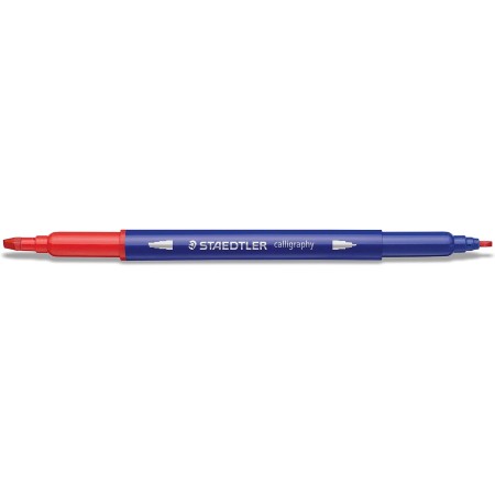 STAEDTLER 3005 TB24 Double-Ended Fibre-Tip Calligraphy Pens - Assorted Colours (Pack of 24)