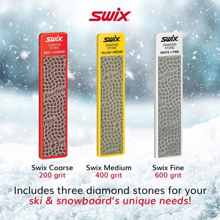 Swix 3-Pack Diamond Sharpening Stones - Coarse, Medium, & Fine - Ski & Snowboard Tuning Equipment