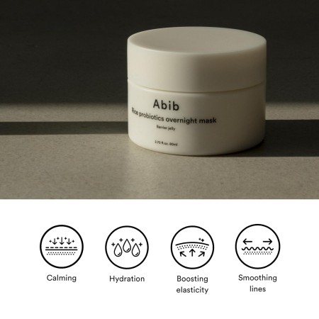 Abib Rice Probiotics Overnight Mask Barrier Jelly 2.71 fl oz I Intensive Hydrating Nourishing for Skin Barrier, Bouncy Skin