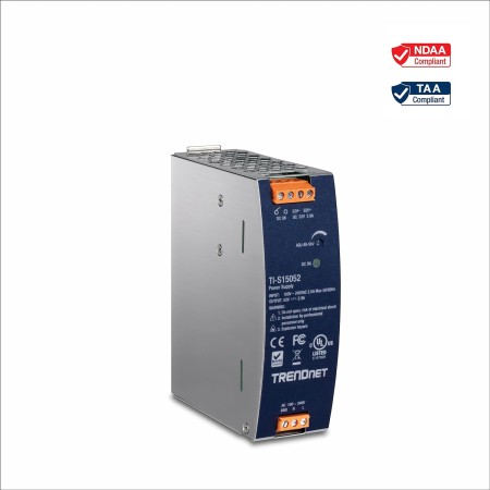 TRENDnet 120 W Single Output Industrial DIN-Rail Power Supply, Extreme -25 to 70 °C (-13 to 158 °F) Operating Temp, Power Supply