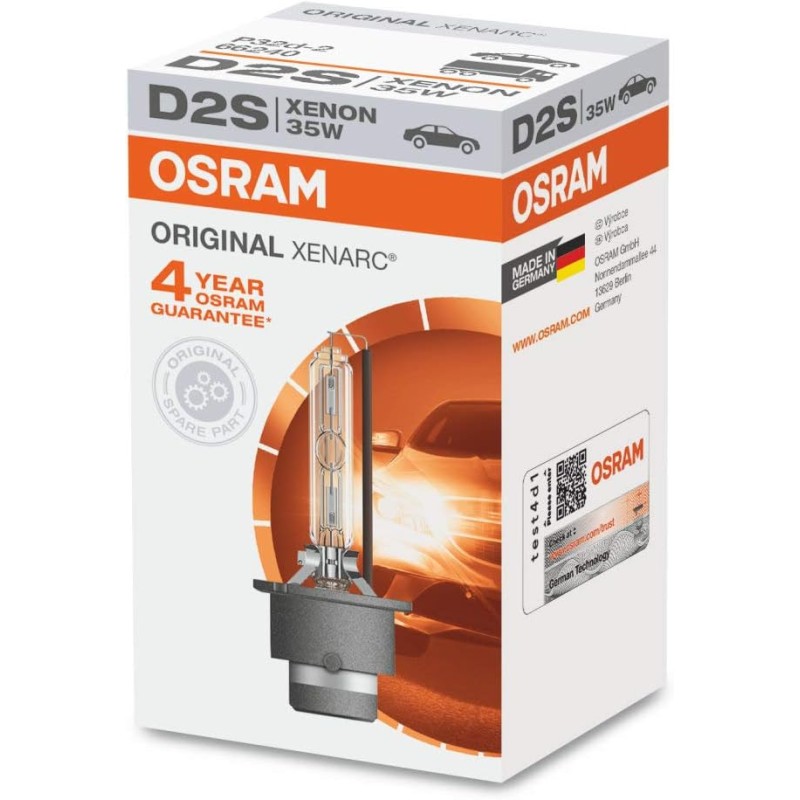 Set of 2 Osram / Sylvania Xenarc (Xenon) D2S Headlight Bulbs  66240 - NEW OEM - 35W / P32d-2 - Made in Germany